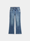 Blue Mid Rise Flared Jeans